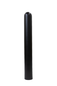 Standard black 6 inch bollard cover on a plain white background.