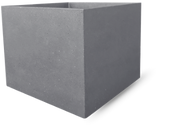 Large square concrete planter used to cover a bollard