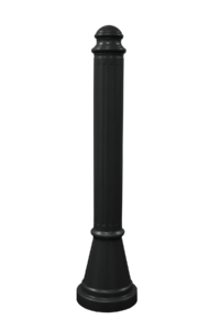 Standard black Paramount decorative bollard cover against a solid white background.