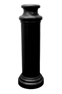 Black Pawn bollard cover against a solid white background.