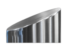 Illustration of top of a sloped stainless steel bollard cover.